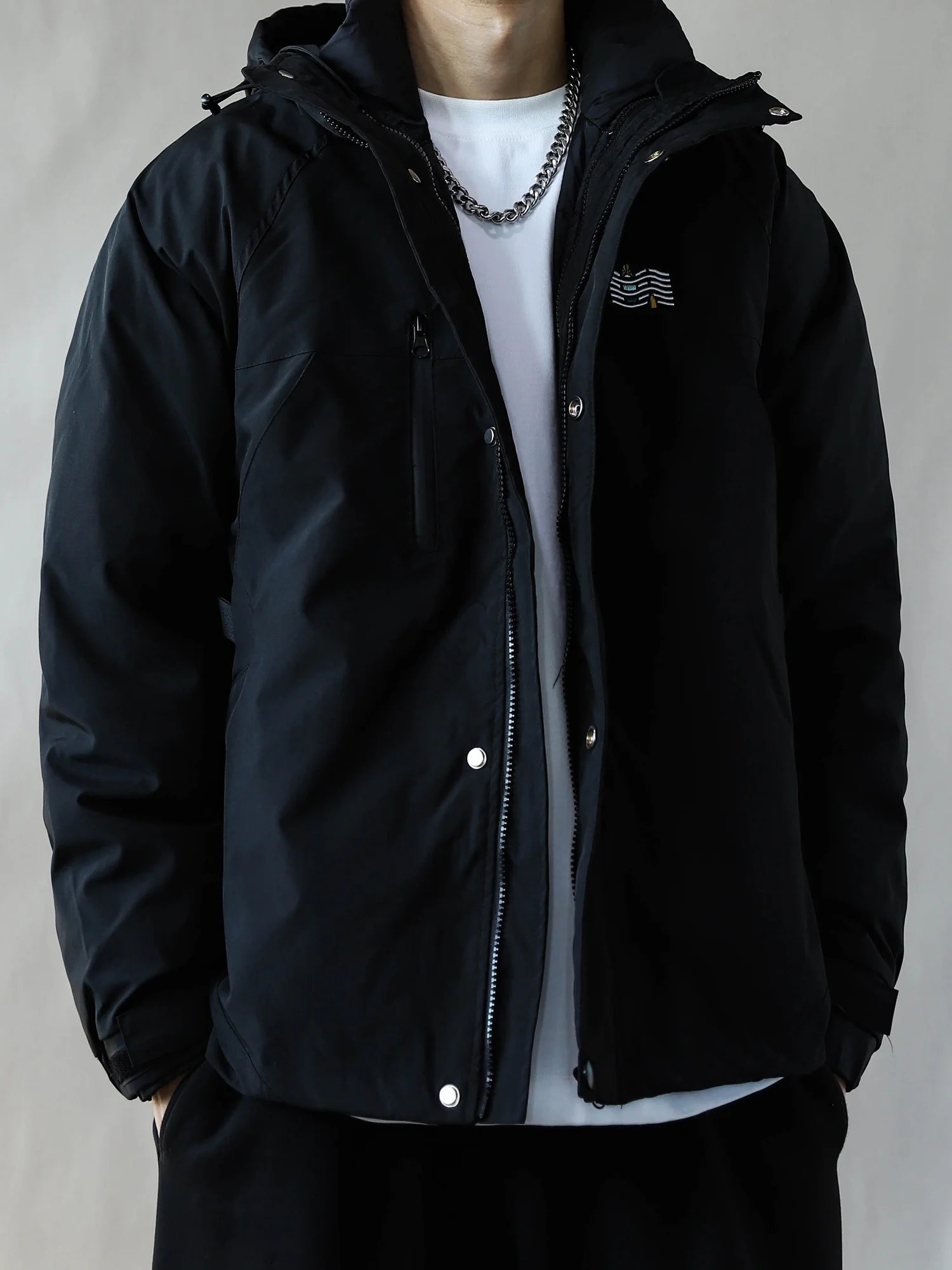 Ретро-куртка с капюшоном, утепленная, мужская, пуховая, свободного кроя, для активного отдыха, зимняя, черная, 2-в-1, повседневная, городская мода
Ретро-куртка с капюшоном, утепленная, мужская, пуховая, свободного кроя, для активного отдыха, зимняя, черная, 2-в-1, повседневная, городская мода