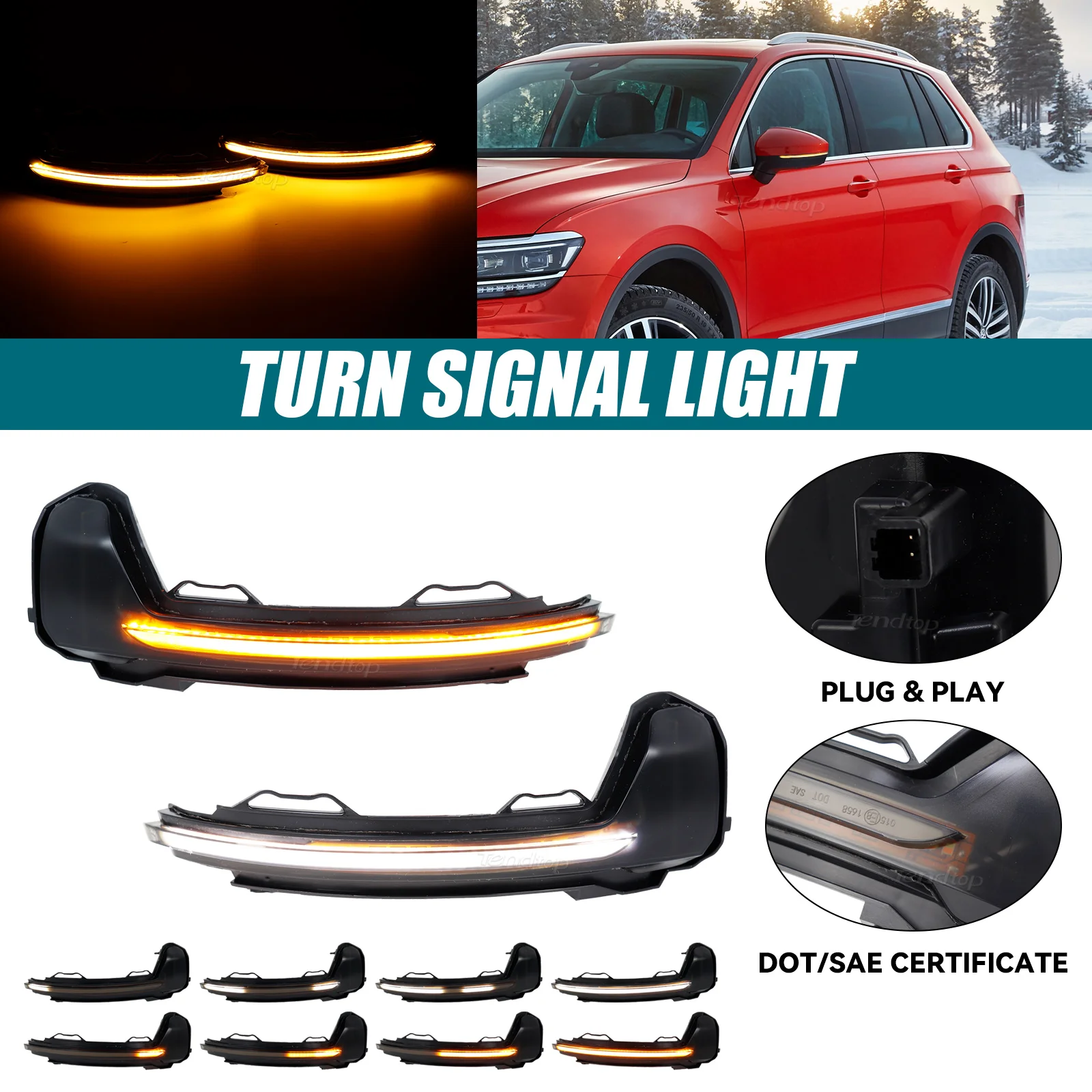 LED Sequential Flasher Flowing Water Blinker Side Mirror Turn Signal Light For VW Volkswagen Tiguan MK2 2017 Touareg MK3
LED Sequential Flasher Flowing Water Blinker Side Mirror Turn Signal Light For VW Volkswagen Tiguan MK2 2017 Touareg MK3