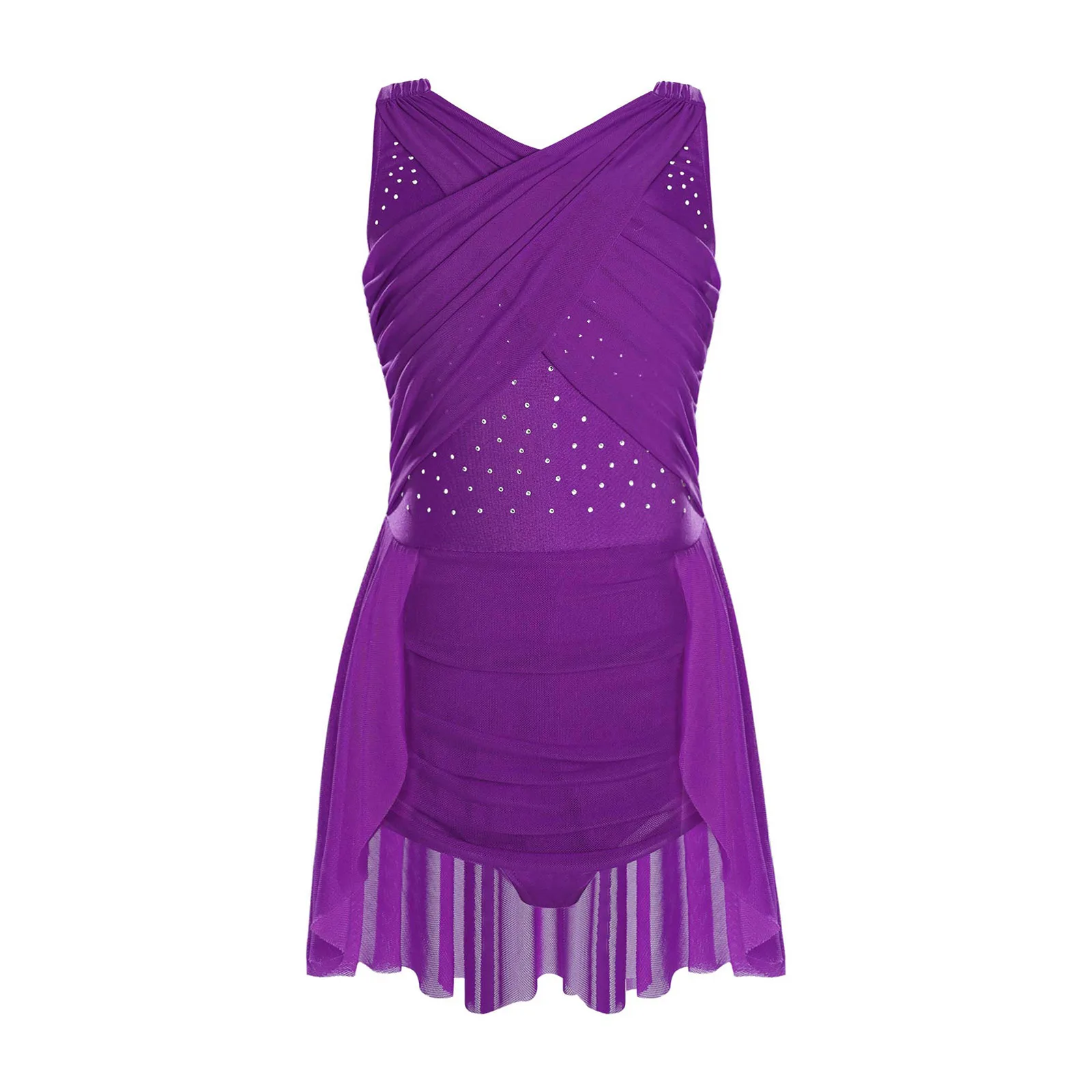 Girls Gymnastics Ballet Leotard Dress Shiny Rhinestones Figure Skating Costume Lyrical Dance Dress Modern Performance Dancewear
Girls Gymnastics Ballet Leotard Dress Shiny Rhinestones Figure Skating Costume Lyrical Dance Dress Modern Performance Dancewear