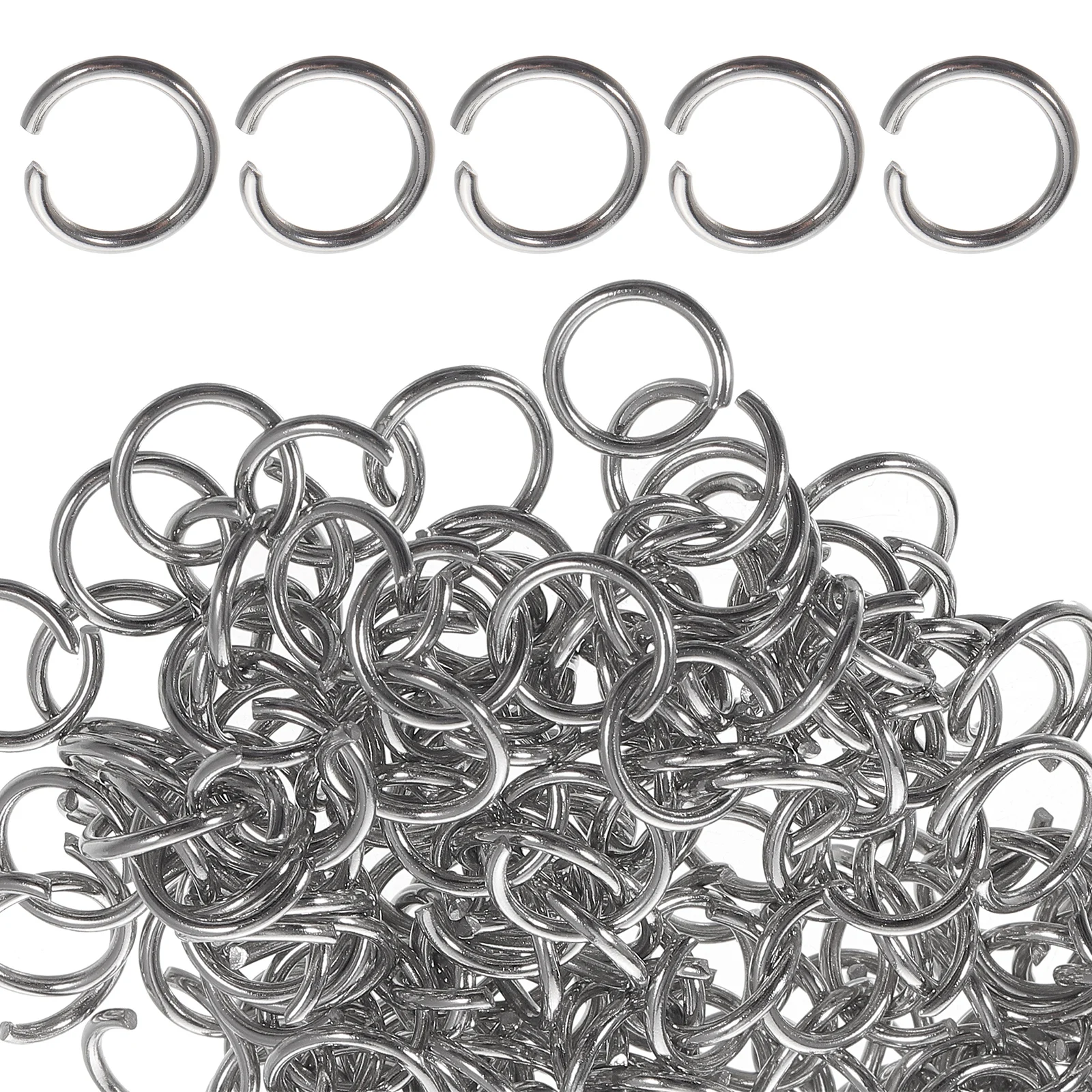 200pcs Stainless Steel Open Jump Rings 10mm Thick for Jewelry Making Necklace Bracelet DIY Crafts Connecting Round Ring Clasps
200pcs Stainless Steel Open Jump Rings 10mm Thick for Jewelry Making Necklace Bracelet DIY Crafts Connecting Round Ring Clasps