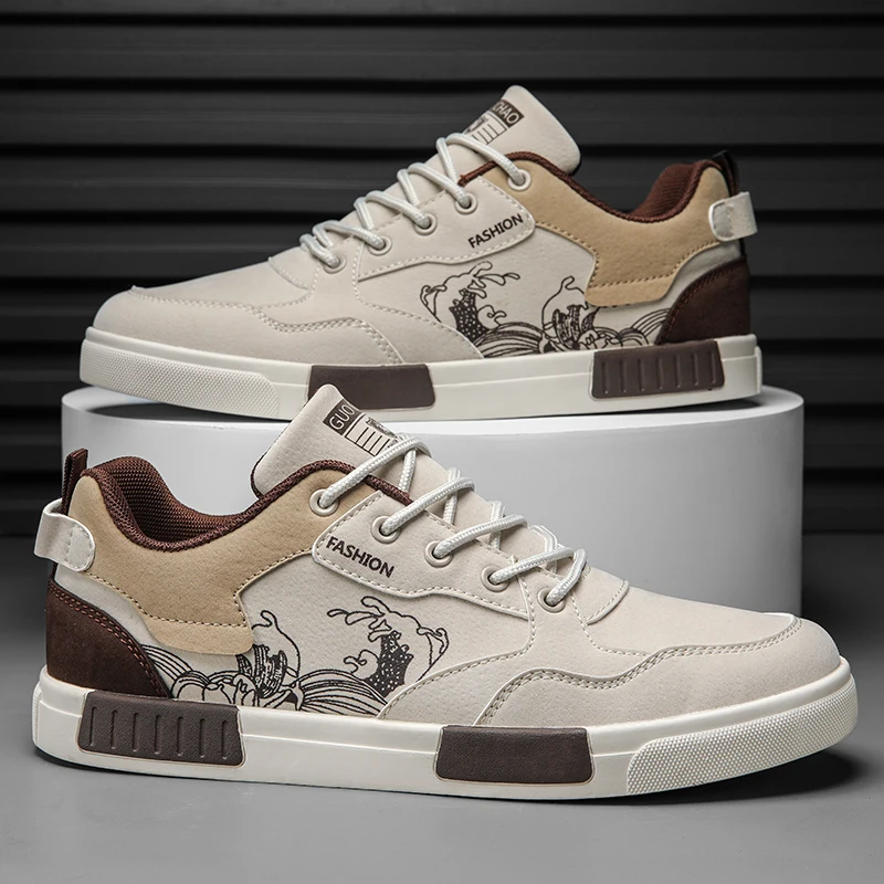Men Board Shoes New Trend Leather Wear-Resistant Lace Up Autumn Walking Shoes Youth Breathable Anti Slip Casual Sneakers
Men Board Shoes New Trend Leather Wear-Resistant Lace Up Autumn Walking Shoes Youth Breathable Anti Slip Casual Sneakers