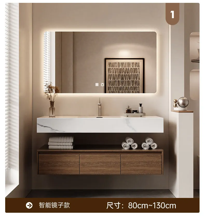 PYH medieval style walnut bathroom cabinet bathroom rock slab seamless basin hot bending integrated washstand
PYH medieval style walnut bathroom cabinet bathroom rock slab seamless basin hot bending integrated washstand