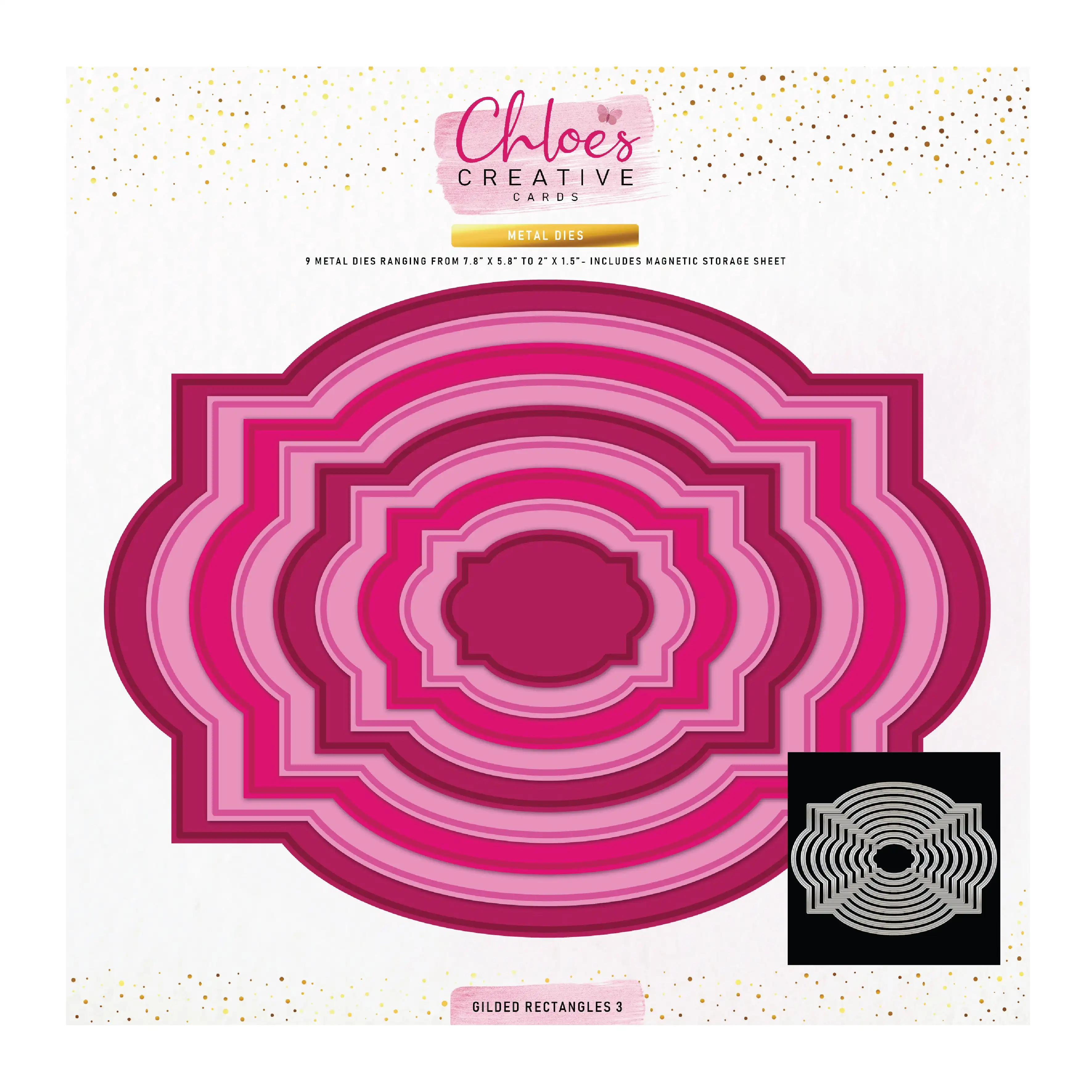 Metal Cutting Dies and Stamps for DIY Handmade Scrapbooking Diary Chloes Gilded Squares Rectangles Butterflies March 2026 New
Metal Cutting Dies and Stamps for DIY Handmade Scrapbooking Diary Chloes Gilded Squares Rectangles Butterflies March 2026 New