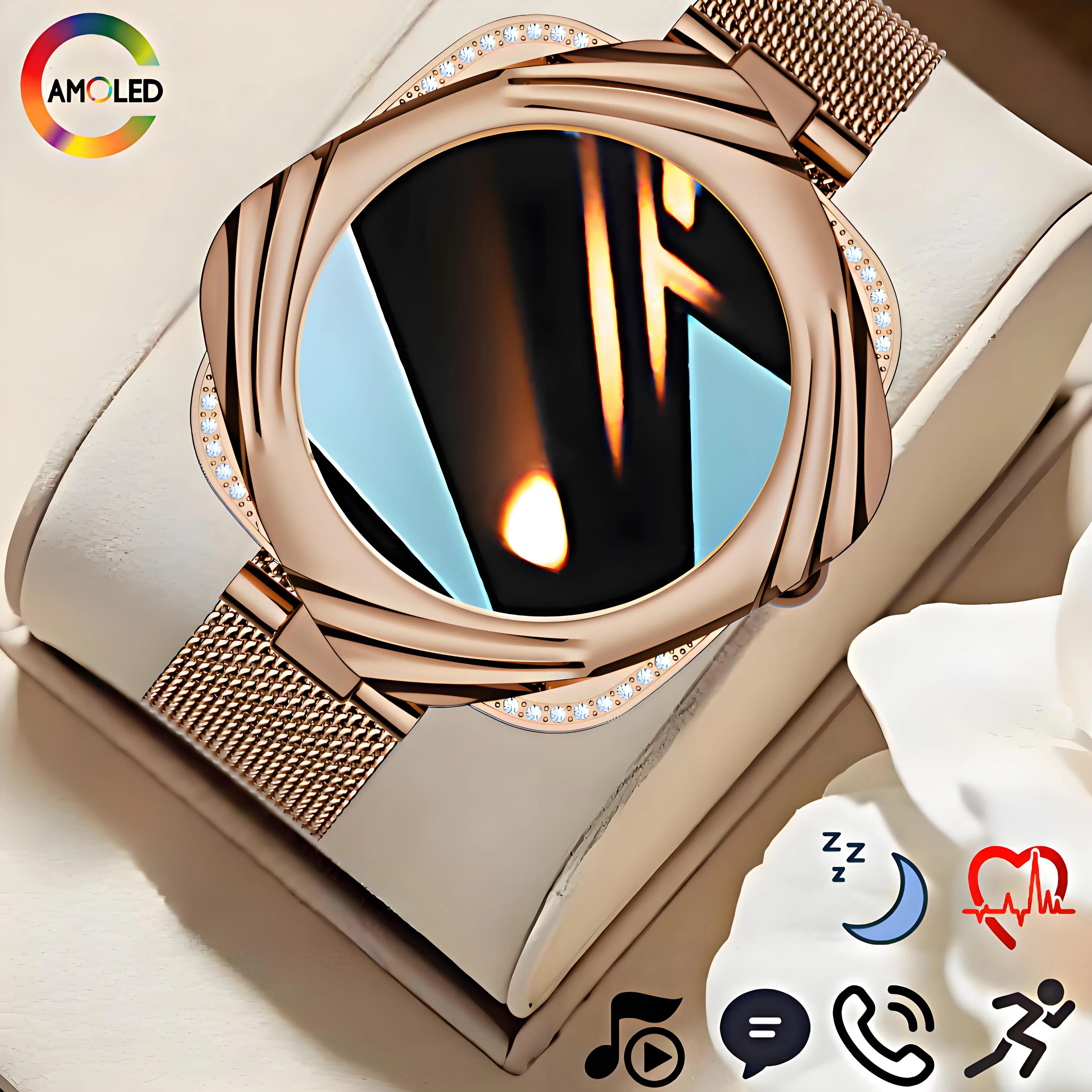 Women's Smartwatch 2025 AMOLED,Bluetooth Calling, 24/7 Health Monitoring, IP68 Waterproof,Stylish Smart Watch for Women Gifts
Women's Smartwatch 2025 AMOLED,Bluetooth Calling, 24/7 Health Monitoring, IP68 Waterproof,Stylish Smart Watch for Women Gifts
