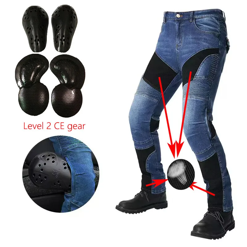 CE уровень 2, мотоциклетные уличные мужские брюки, защитное снаряжение для верховой езды, туристические синие, черные летние дышащие сетчатые мотокроссовые мото джинсы
CE уровень 2, мотоциклетные уличные мужские брюки, защитное снаряжение для верховой езды, туристические синие, черные летние дышащие сетчатые мотокроссовые мото джинсы