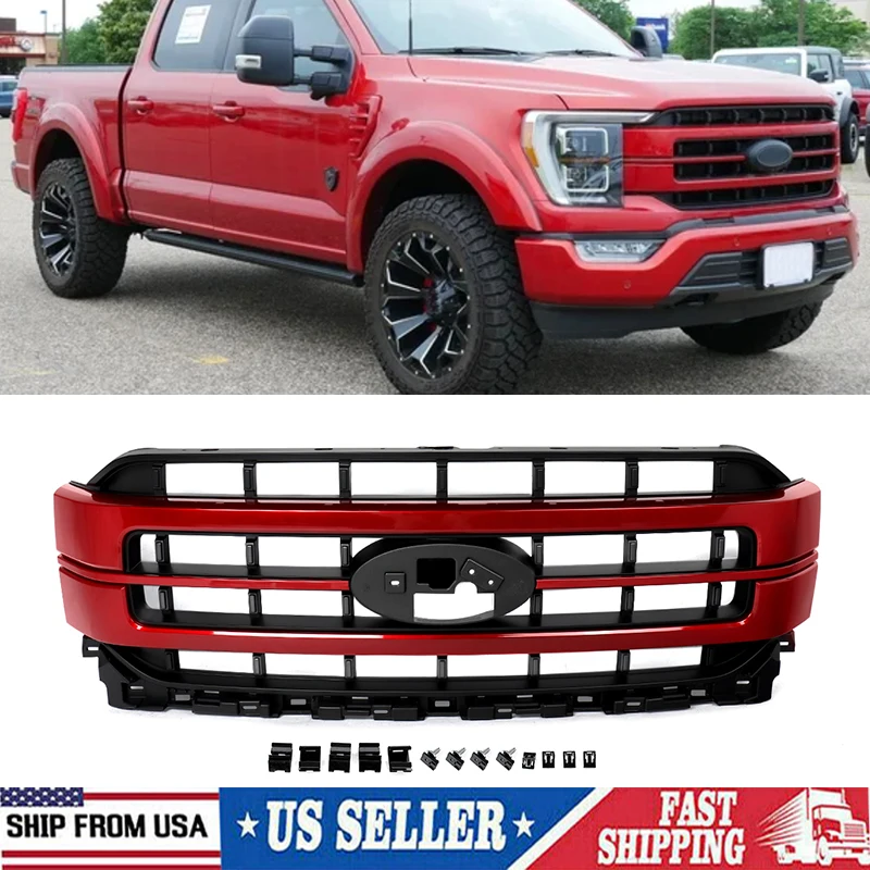 Hot Pepper Red Front Bumper Grille Grill For 2021-2023 Ford F-150 F150 Lariat Style Hood Grills Radiator Air Inlet Mesh Grill
Hot Pepper Red Front Bumper Grille Grill For 2021-2023 Ford F-150 F150 Lariat Style Hood Grills Radiator Air Inlet Mesh Grill
