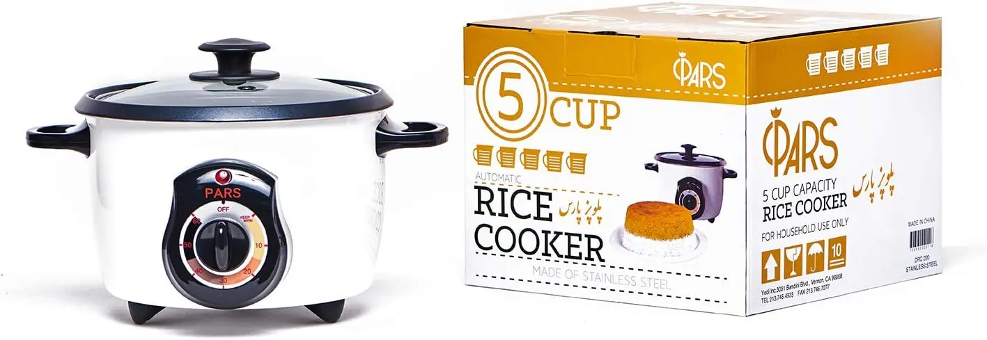 Automatic Persian Rice Cooker with Perfect Tahdig Crust, 5-Cup Capacity for Easy Rice Making
Automatic Persian Rice Cooker with Perfect Tahdig Crust, 5-Cup Capacity for Easy Rice Making