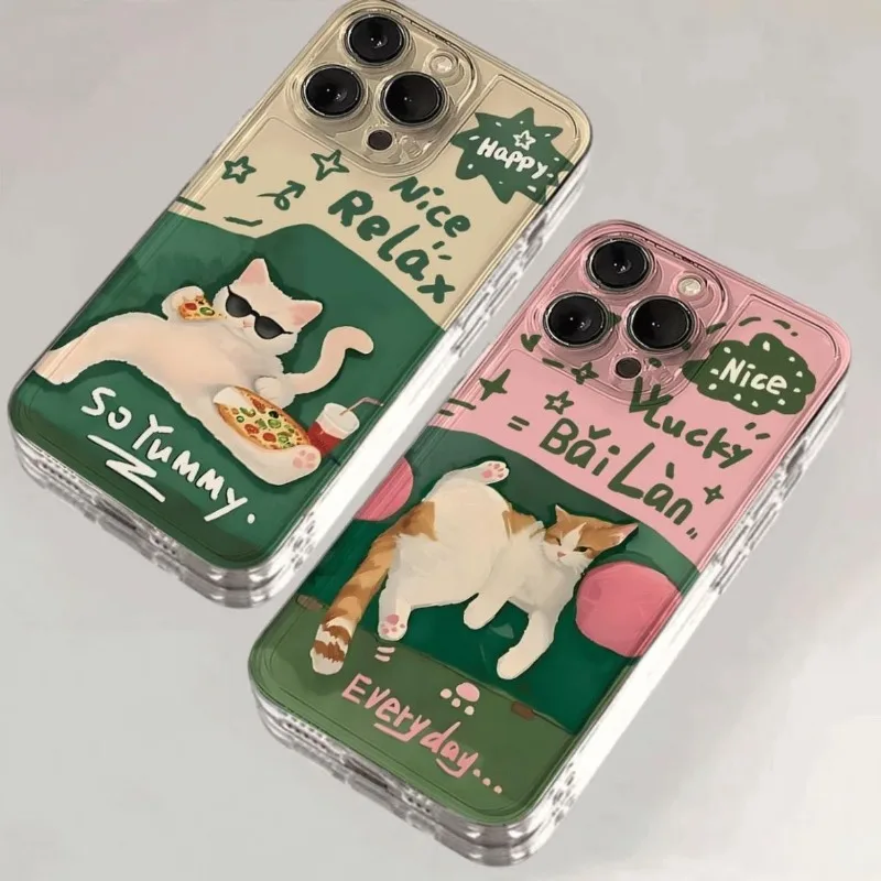 Funny Relax Cat Transparent Phone Case For iPhone 16 15 11 12 14 13 Pro Max Mini X XSMax XR 7 8 Plus SE4 16e Silica Covers Funda
Funny Relax Cat Transparent Phone Case For iPhone 16 15 11 12 14 13 Pro Max Mini X XSMax XR 7 8 Plus SE4 16e Silica Covers Funda