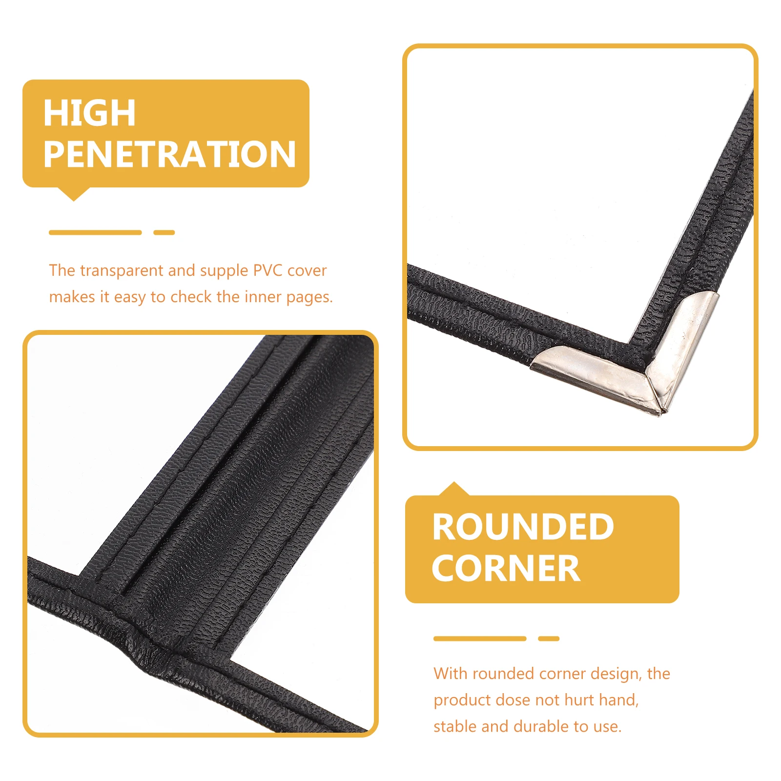 2pcs Menu Cover Pvc Binder Clear Rounded Corner Easy Storage Portable Restaurant Supply Kitchen Use Looseleaf Menu
2pcs Menu Cover Pvc Binder Clear Rounded Corner Easy Storage Portable Restaurant Supply Kitchen Use Looseleaf Menu