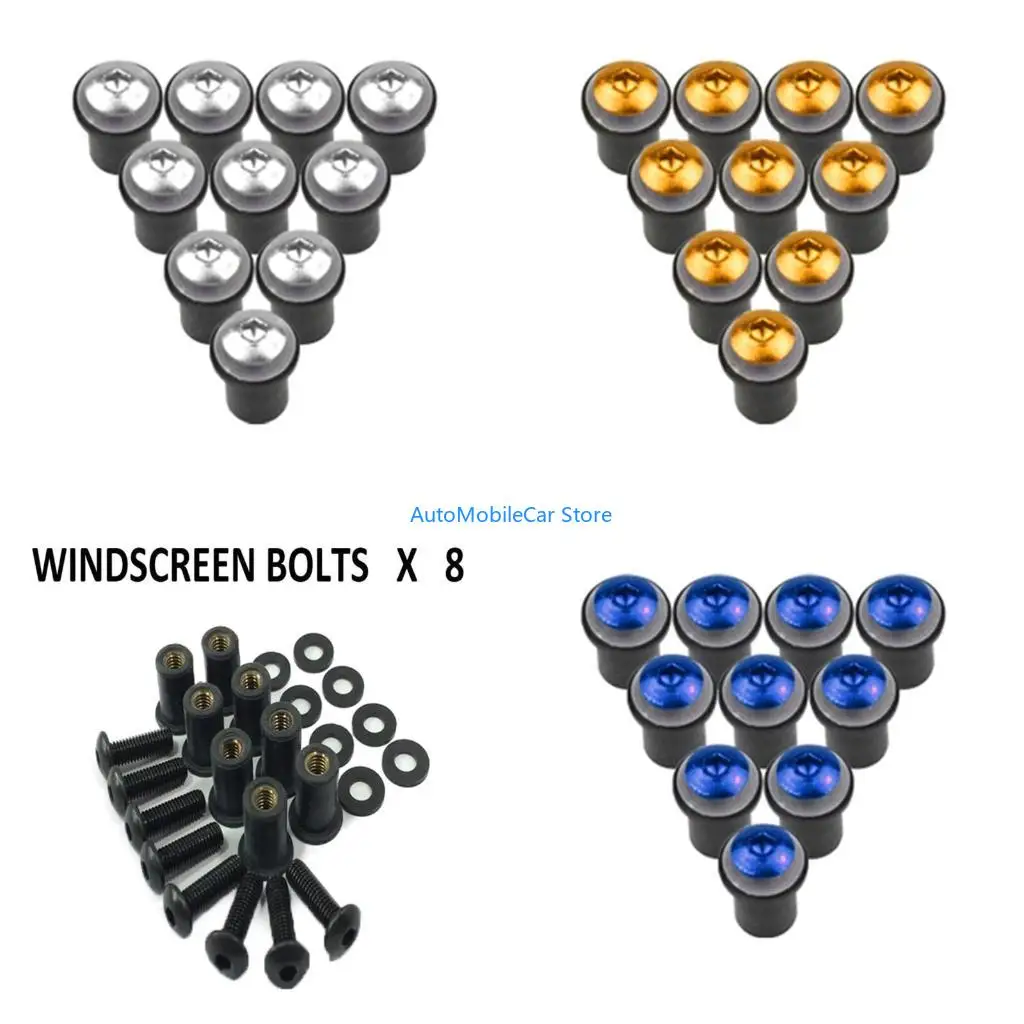 G8TE 10Pcs Universal M5x16mm Motorcycle Windshield Screws Windscreen Bolts for CBR600 CBR-600 F4i CBR1000RR CB400 VFR800
G8TE 10Pcs Universal M5x16mm Motorcycle Windshield Screws Windscreen Bolts for CBR600 CBR-600 F4i CBR1000RR CB400 VFR800