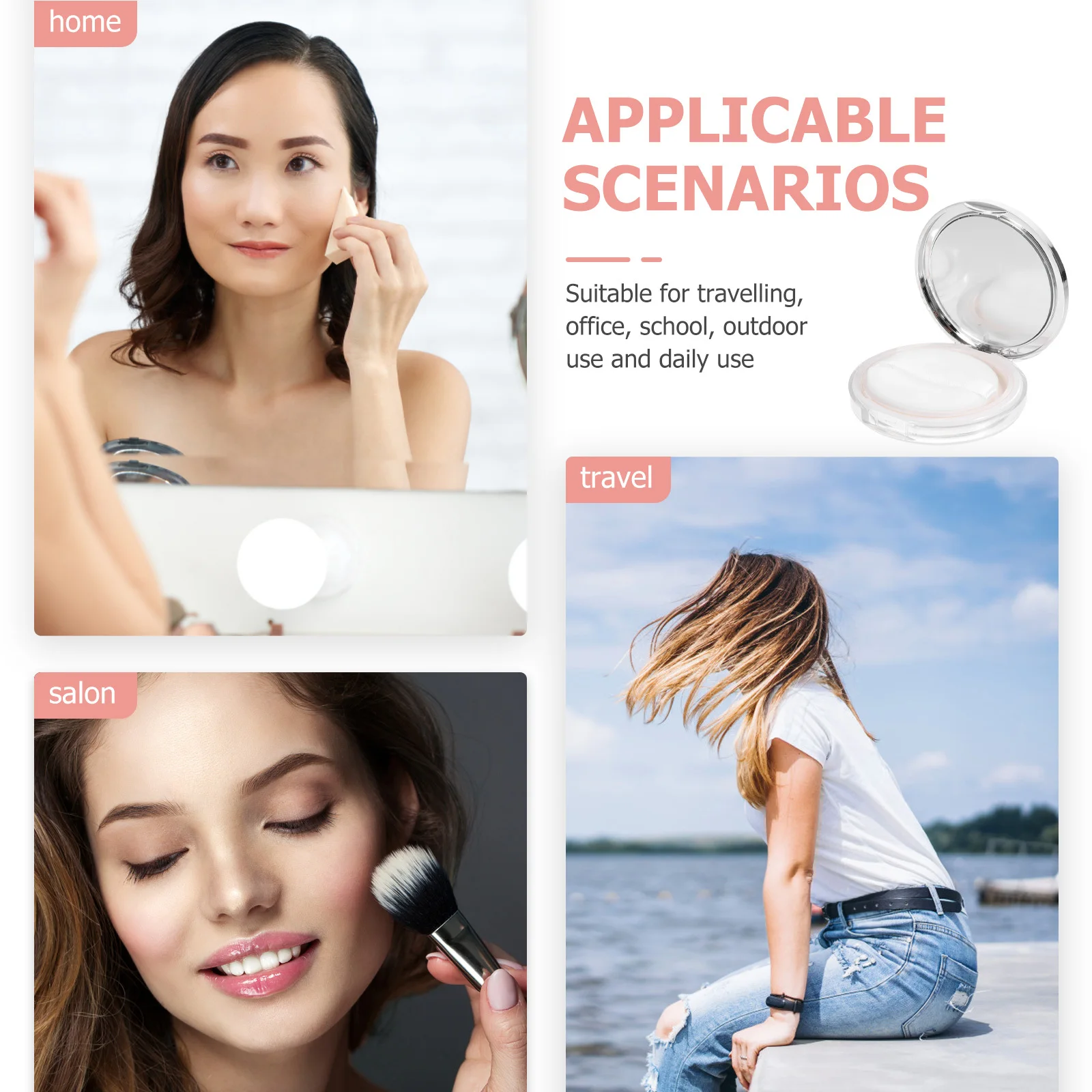 2Sets Loose Powder Holder Compact Flip-Top Box Built-in Puff Makeup Powder Container Portable Storage Case
2Sets Loose Powder Holder Compact Flip-Top Box Built-in Puff Makeup Powder Container Portable Storage Case