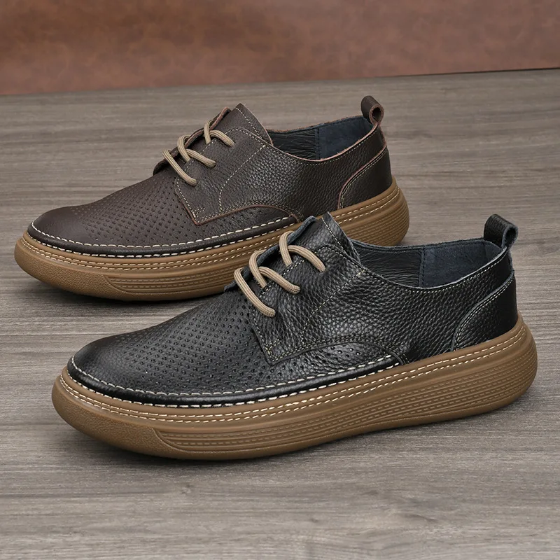 Retro Business Commuting Leather Shoes Comfortable Soft Sole Top Layer Cowhide Men's Shoes British Style Casual Men Dress Shoes
Retro Business Commuting Leather Shoes Comfortable Soft Sole Top Layer Cowhide Men's Shoes British Style Casual Men Dress Shoes