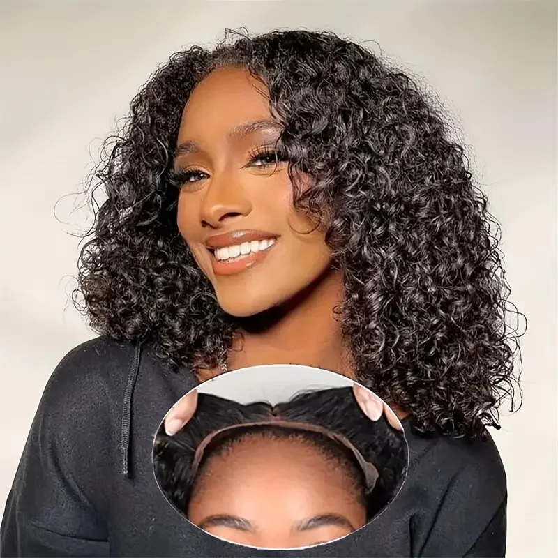 Kinky Curly Bob Glueless 4x4 Put On and Go Lace Front Wigs Human Hair 180% Density Pre Plucked for Women Brazilian Natural Color
Kinky Curly Bob Glueless 4x4 Put On and Go Lace Front Wigs Human Hair 180% Density Pre Plucked for Women Brazilian Natural Color