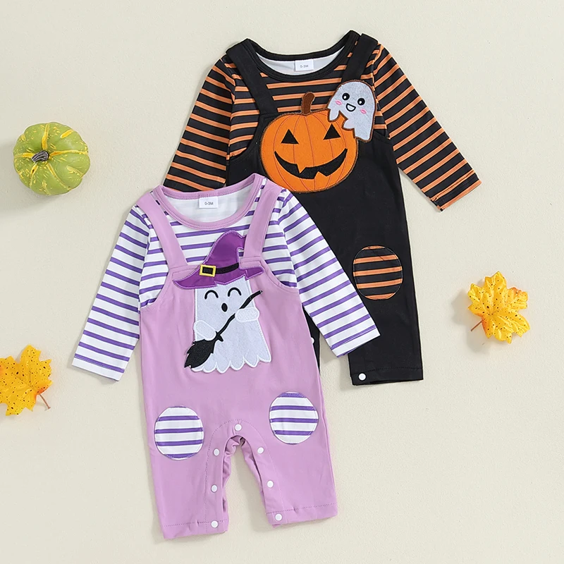 Toddler Baby Halloween Romper Casual Striped Print Embroidery Toddler Long Sleeve Jumpsuit for Newborn Girl Boy Cute Clothes
Toddler Baby Halloween Romper Casual Striped Print Embroidery Toddler Long Sleeve Jumpsuit for Newborn Girl Boy Cute Clothes
