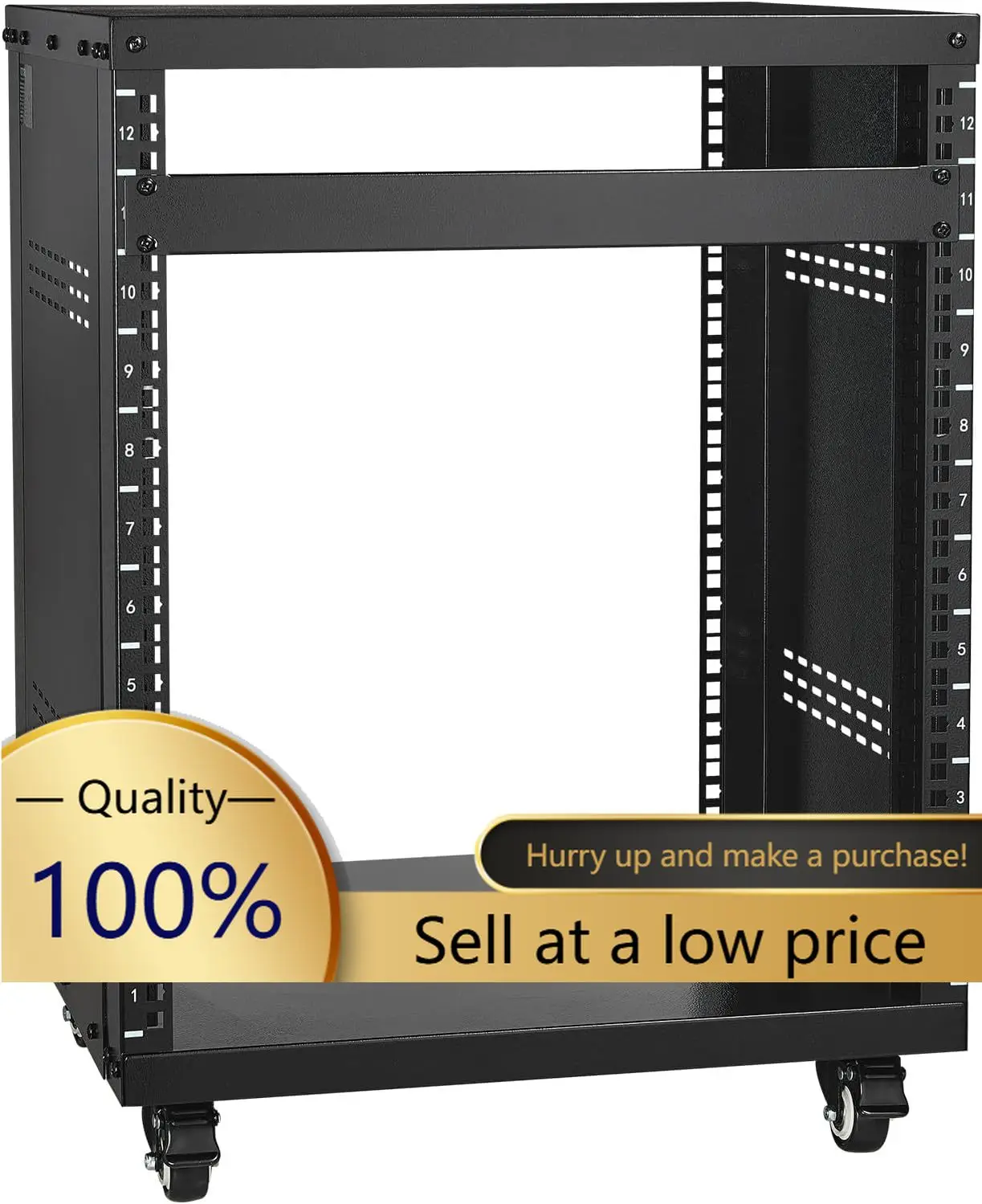 12U AV Rack Stand with Caster Wheels, Component Rack Cabinet Recording Studio Racks, Removable Side Panels, Universal Network Se
12U AV Rack Stand with Caster Wheels, Component Rack Cabinet Recording Studio Racks, Removable Side Panels, Universal Network Se