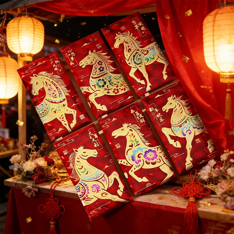 Набор из 6 красных конвертов для денег на Лунный Новый год, конверты для денег на Год Лошади, конверты для весеннего праздника
Набор из 6 красных конвертов для денег на Лунный Новый год, конверты для денег на Год Лошади, конверты для весеннего праздника