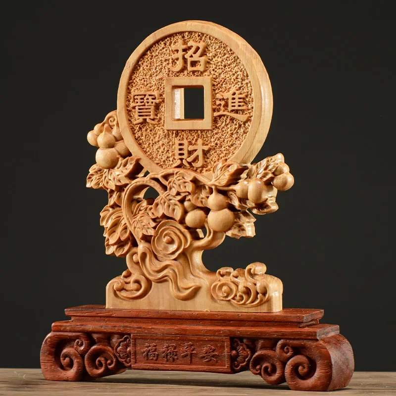 Natural Thuja Wood 22CM Rich Coin Sculpture Decorative Dish Hollow Wood Wealth Carving Lucky Gift Collection Home Decor
Natural Thuja Wood 22CM Rich Coin Sculpture Decorative Dish Hollow Wood Wealth Carving Lucky Gift Collection Home Decor