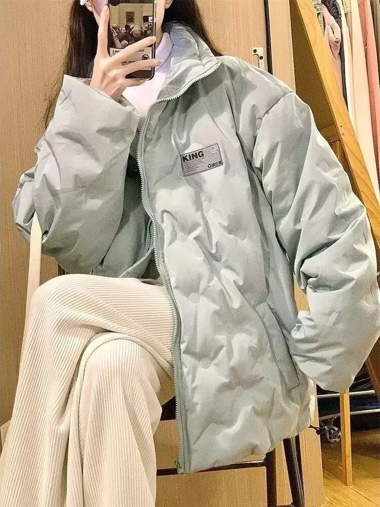 Blue Diamond Pattern Cotton Jaet Winter ex Lightweight Warm Slimming Not Bulky Outerwear for Couples Trendy Chinese Sle
Blue Diamond Pattern Cotton Jaet Winter ex Lightweight Warm Slimming Not Bulky Outerwear for Couples Trendy Chinese Sle