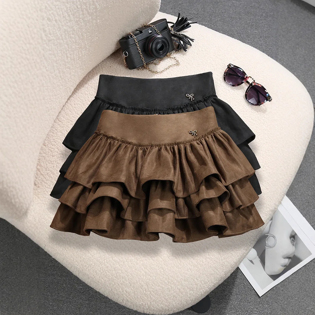 suede tutu skirt high waist ruffle leaf edge cake skirts for women
suede tutu skirt high waist ruffle leaf edge cake skirts for women