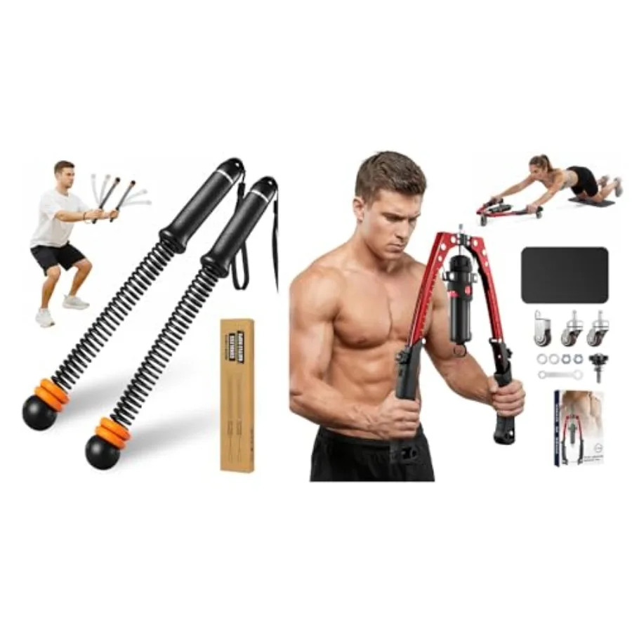 Twister Arm Trainer 3-in-1 Hydraulic Chest Workout Equipment with Ab Roller Wheel - Ropeless Battle Ropes Cordless Workout Rope
Twister Arm Trainer 3-in-1 Hydraulic Chest Workout Equipment with Ab Roller Wheel - Ropeless Battle Ropes Cordless Workout Rope
