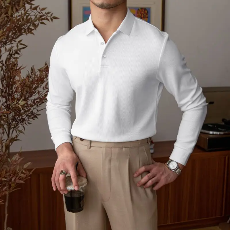 Streetwear Fashion Men Solid Polo Shirts Spring Autumn Korean Male Clothes Business Casual Office Social Loose Long Sleeve Tops
Streetwear Fashion Men Solid Polo Shirts Spring Autumn Korean Male Clothes Business Casual Office Social Loose Long Sleeve Tops