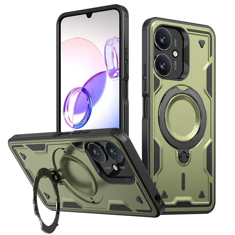 For Redmi 13C Poco C65 13R M6 5G 4G case magnetic 360 ° rotating ring stand armor shockproof plastic TPU frame back cover Funda
For Redmi 13C Poco C65 13R M6 5G 4G case magnetic 360 ° rotating ring stand armor shockproof plastic TPU frame back cover Funda