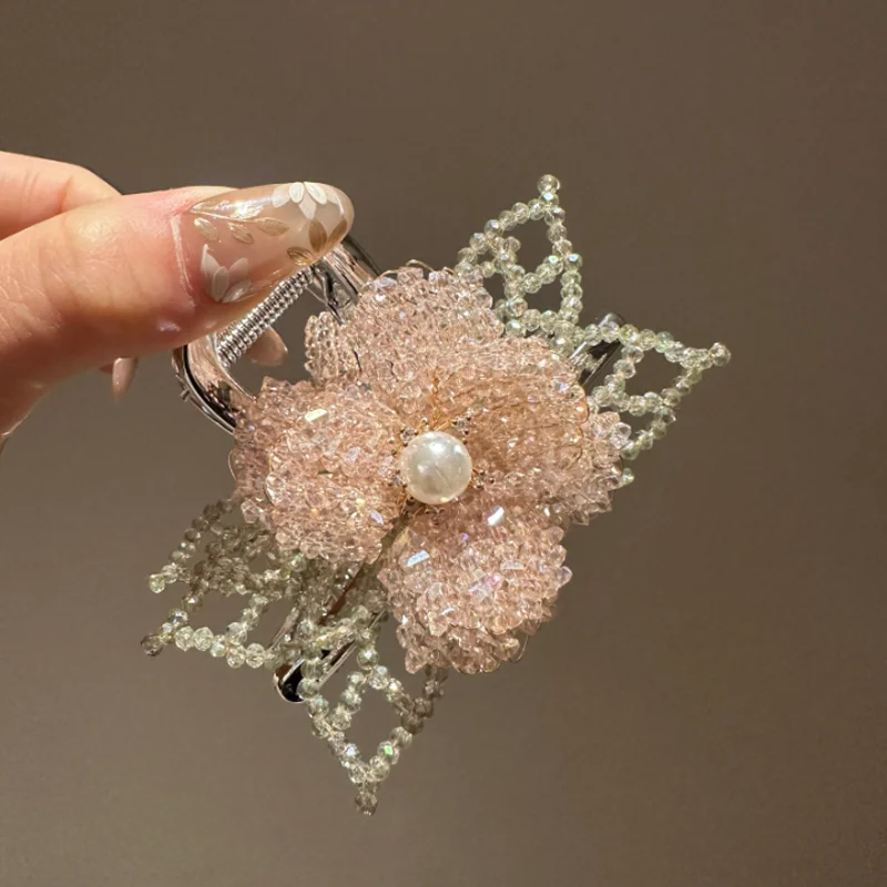 Handmade Woven Pink Crystal Hair Claws Clip Fairy Pearl Floral Hair Hoop Headband Back Head Shark Clip Hair Claws Clip Hairbands
Handmade Woven Pink Crystal Hair Claws Clip Fairy Pearl Floral Hair Hoop Headband Back Head Shark Clip Hair Claws Clip Hairbands