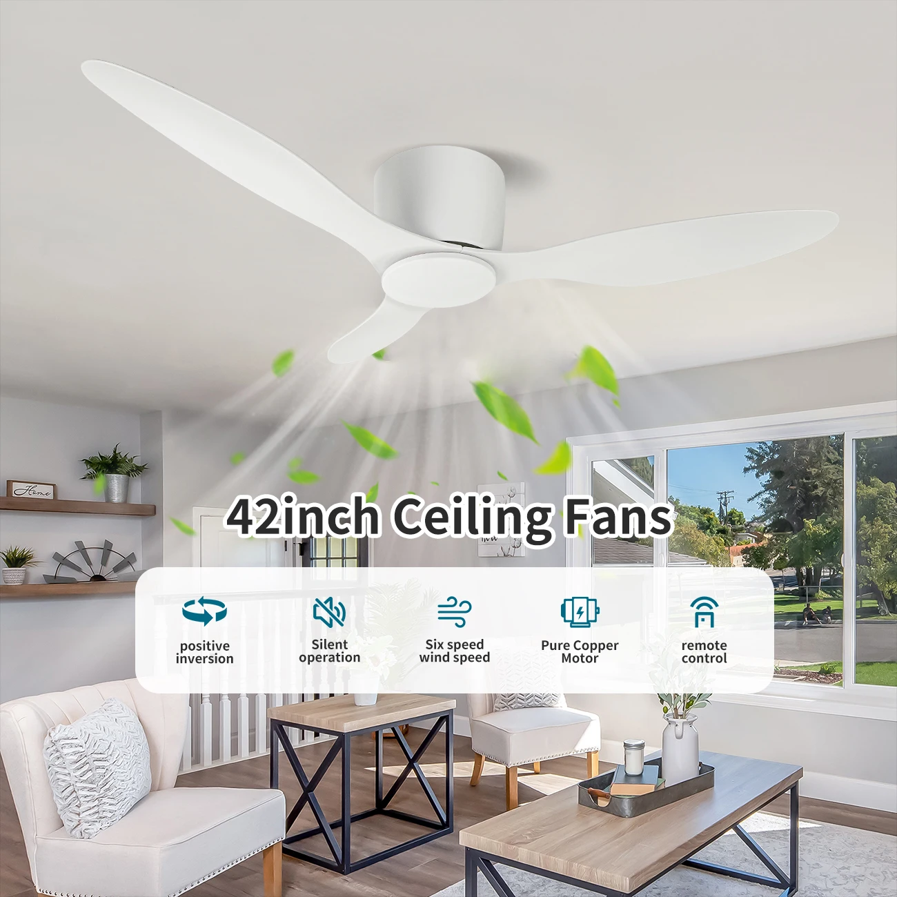 Modern Smart LED Low-profile Ceiling Fan with DC Motor, Remote Control, No Light, Suitable for Living Room, Bedroom, and Café
Modern Smart LED Low-profile Ceiling Fan with DC Motor, Remote Control, No Light, Suitable for Living Room, Bedroom, and Café