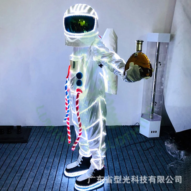 Bar LED light-up astronaut costume, space suit, KTV nightclub bartender outfit, stage atmosphere performance costume, LO GO
Bar LED light-up astronaut costume, space suit, KTV nightclub bartender outfit, stage atmosphere performance costume, LO GO