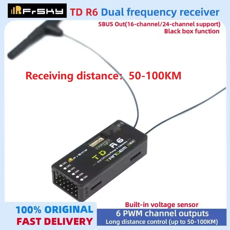 FrSky TD R6 Receiver 2.4G 900M Tandem Dual-Band Receiver with 6 Channel Compatible with Tandem remote control and TD RF module
FrSky TD R6 Receiver 2.4G 900M Tandem Dual-Band Receiver with 6 Channel Compatible with Tandem remote control and TD RF module