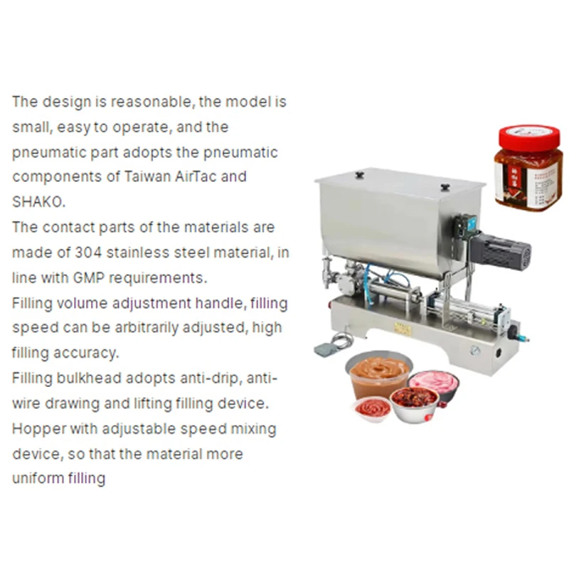 PBOBP Automatic Mixing Filling Machine Cosmetics Thick Fat Quantitative Filler Pneumatic Driven For Beverage Oil Packaged Pouch
PBOBP Automatic Mixing Filling Machine Cosmetics Thick Fat Quantitative Filler Pneumatic Driven For Beverage Oil Packaged Pouch