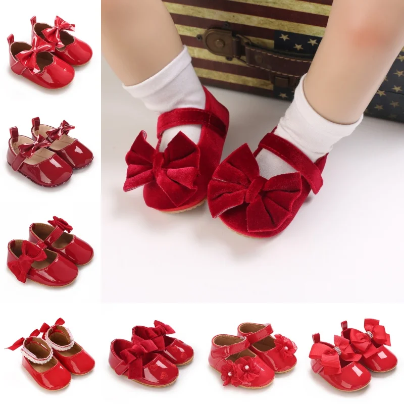 Baby Shoes Infant Pre-Walker Shoes Girls Red Bow Princess Shoes Soft Mary Jane Style Casual Footwear 0-1Year
Baby Shoes Infant Pre-Walker Shoes Girls Red Bow Princess Shoes Soft Mary Jane Style Casual Footwear 0-1Year