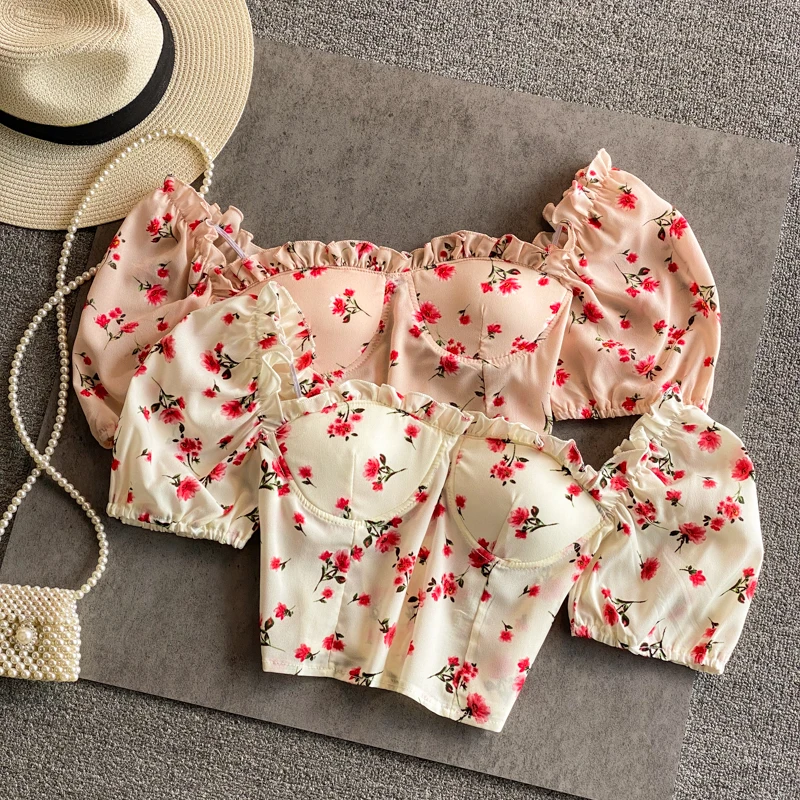 Sweet Girl Style Square Neck Floral Shirt 2023 Summer Bubble Sleeve Elegant Short Korean Top
Sweet Girl Style Square Neck Floral Shirt 2023 Summer Bubble Sleeve Elegant Short Korean Top