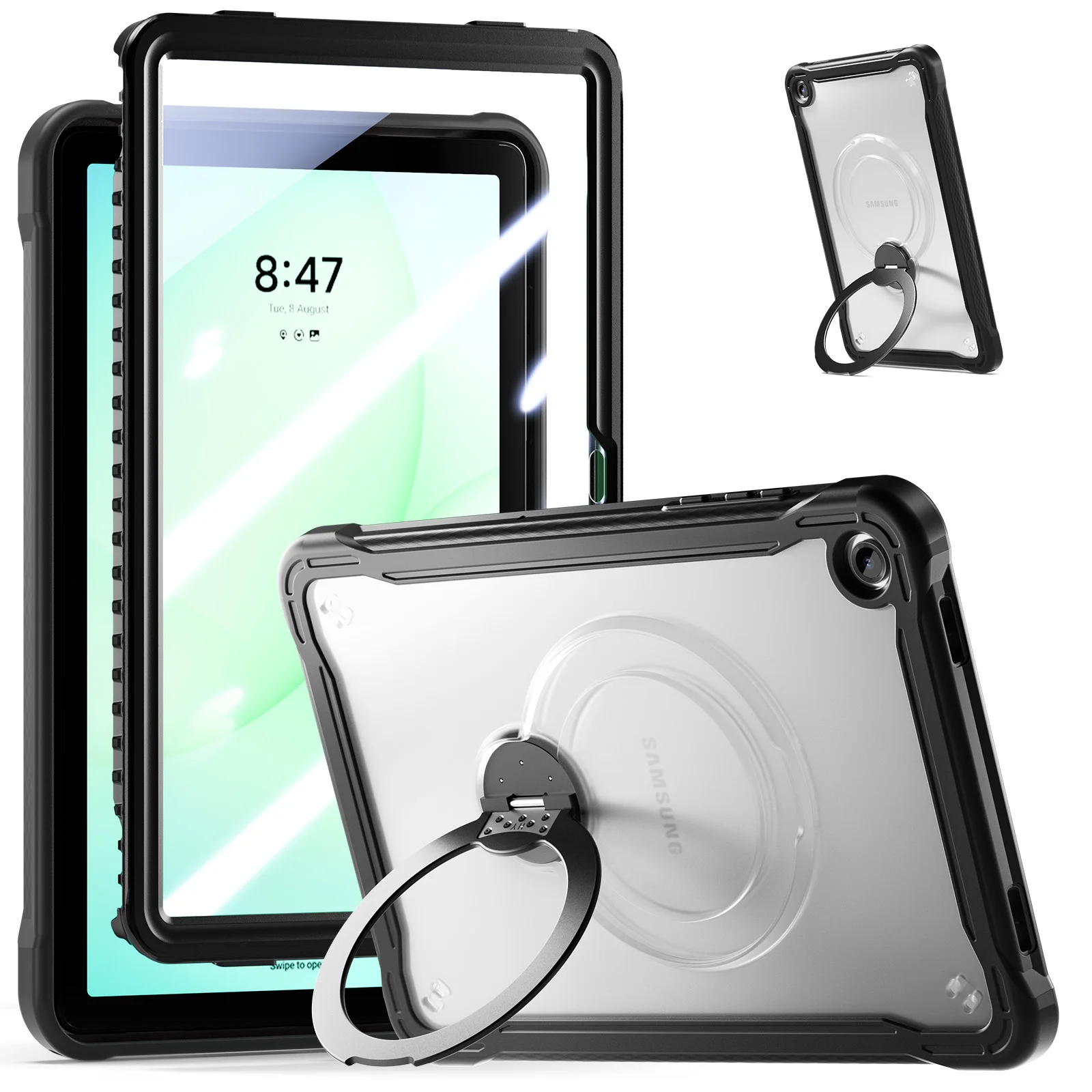 With Built-in Tempered Glass Screen Protector Case For Samsung Tab A11 A9 Plus SM-X230 X236 X210 X216 Clear Rotating Stand Cover
With Built-in Tempered Glass Screen Protector Case For Samsung Tab A11 A9 Plus SM-X230 X236 X210 X216 Clear Rotating Stand Cover