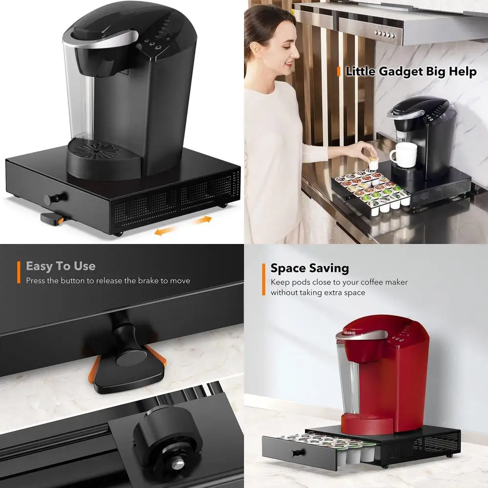 Органайзер на колесиках для кофе с выдвижным ящиком для хранения чашек K на столешнице
Органайзер на колесиках для кофе с выдвижным ящиком для хранения чашек K на столешнице