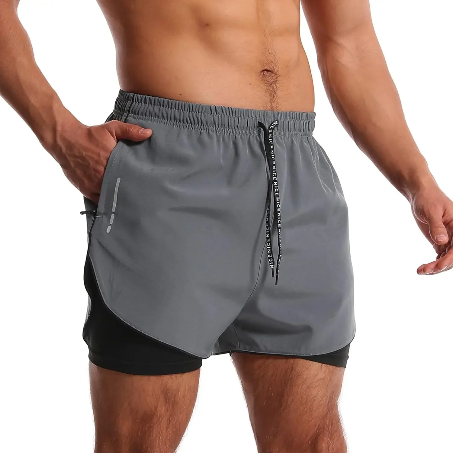 Men's Sports Shorts, Lightweight Ice Silk Quick-Dry Three-Point Fitness Training Shorts with Zipper Pockets
Men's Sports Shorts, Lightweight Ice Silk Quick-Dry Three-Point Fitness Training Shorts with Zipper Pockets