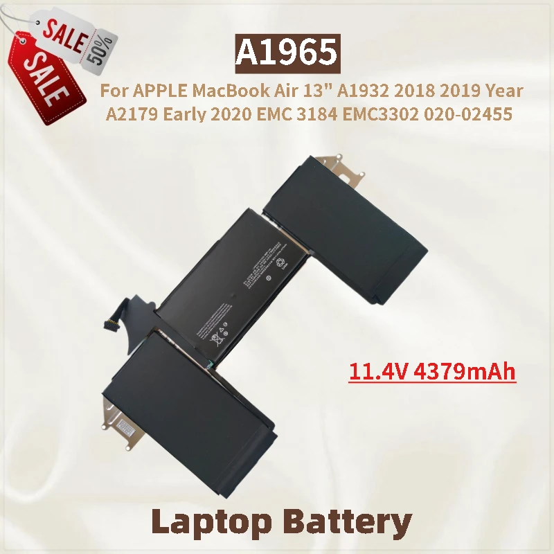 A1965 Laptop Battery 11.4V 4379mAh For APPLE MacBook Air 13" A1932 2019 2018 Year A2179 Early 2020 Brand New High Quality
A1965 Laptop Battery 11.4V 4379mAh For APPLE MacBook Air 13" A1932 2019 2018 Year A2179 Early 2020 Brand New High Quality
