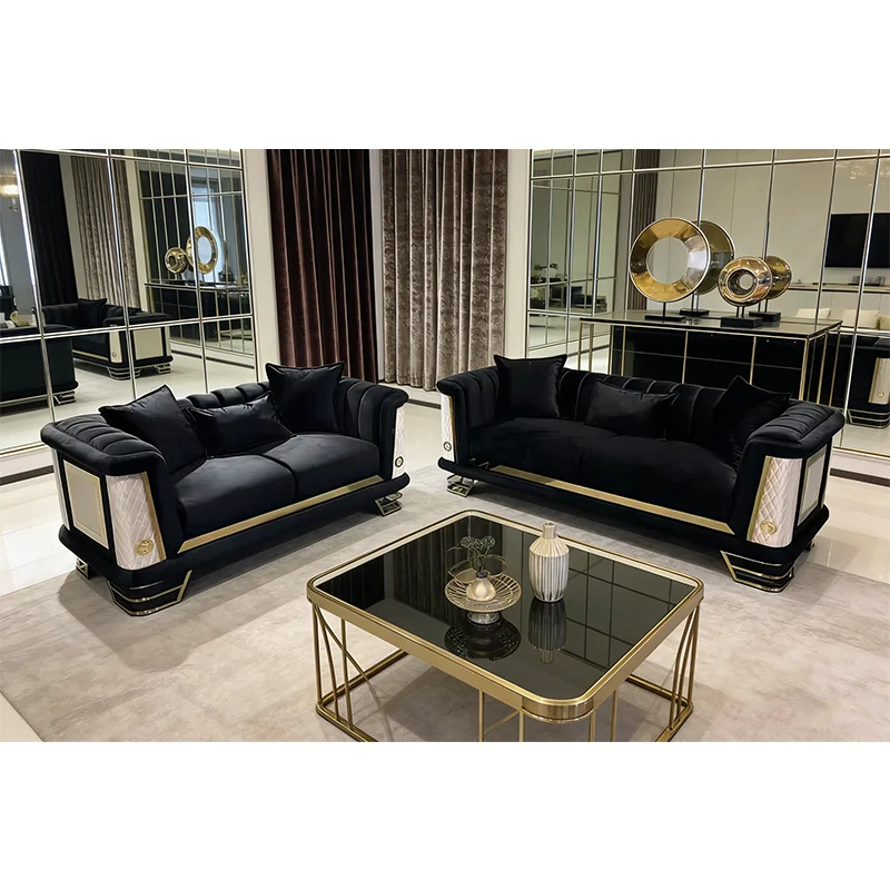 # Square Simple Modern Luxury Style Sofa Set Living Room Furniture with Stainless Steel Decorations and Cushions Back
# Square Simple Modern Luxury Style Sofa Set Living Room Furniture with Stainless Steel Decorations and Cushions Back