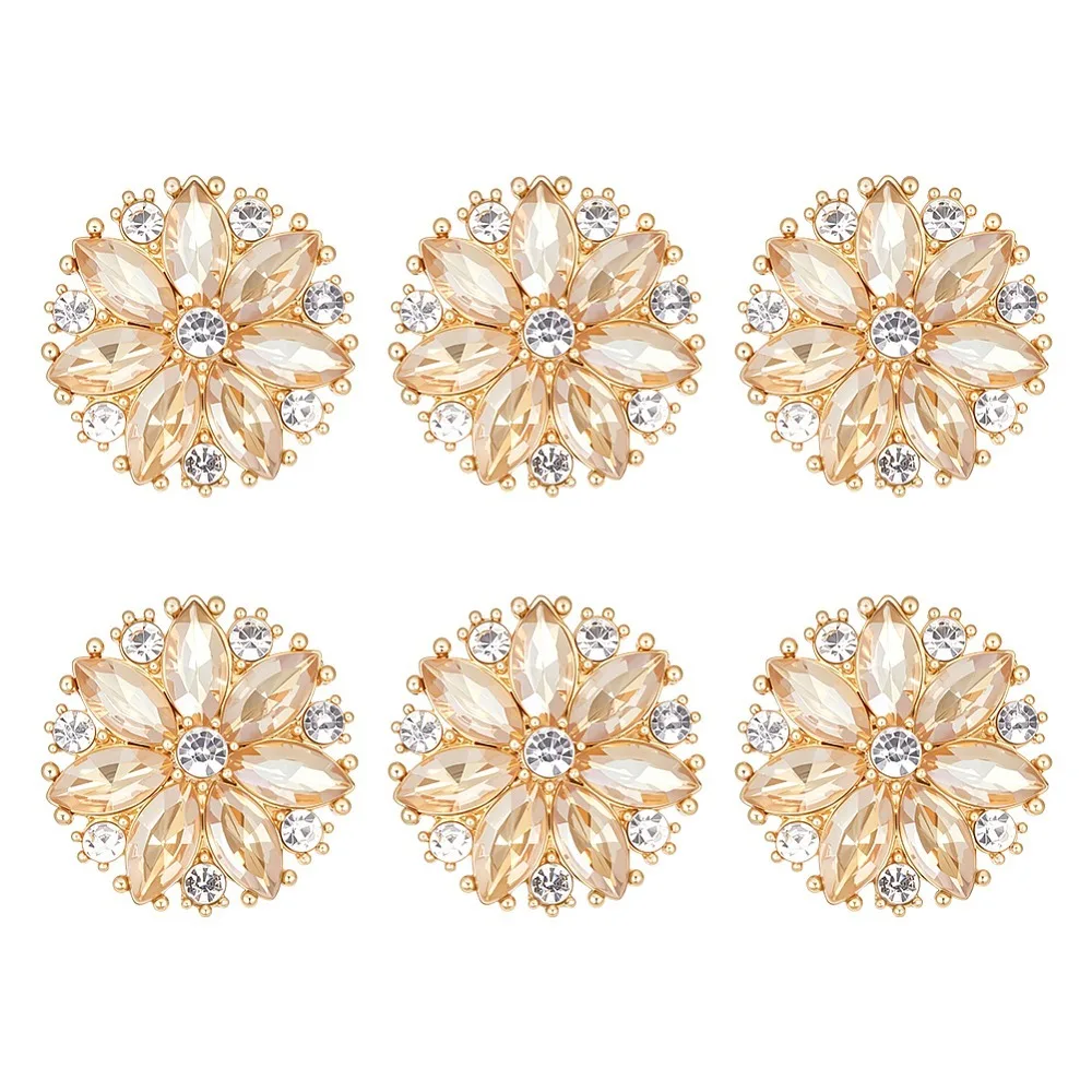 6Pcs 1-Hole Zinc Alloy Shank Buttons with Glass Flower Golden Champagne Yellow 24x10mm Hole: 3mm
6Pcs 1-Hole Zinc Alloy Shank Buttons with Glass Flower Golden Champagne Yellow 24x10mm Hole: 3mm