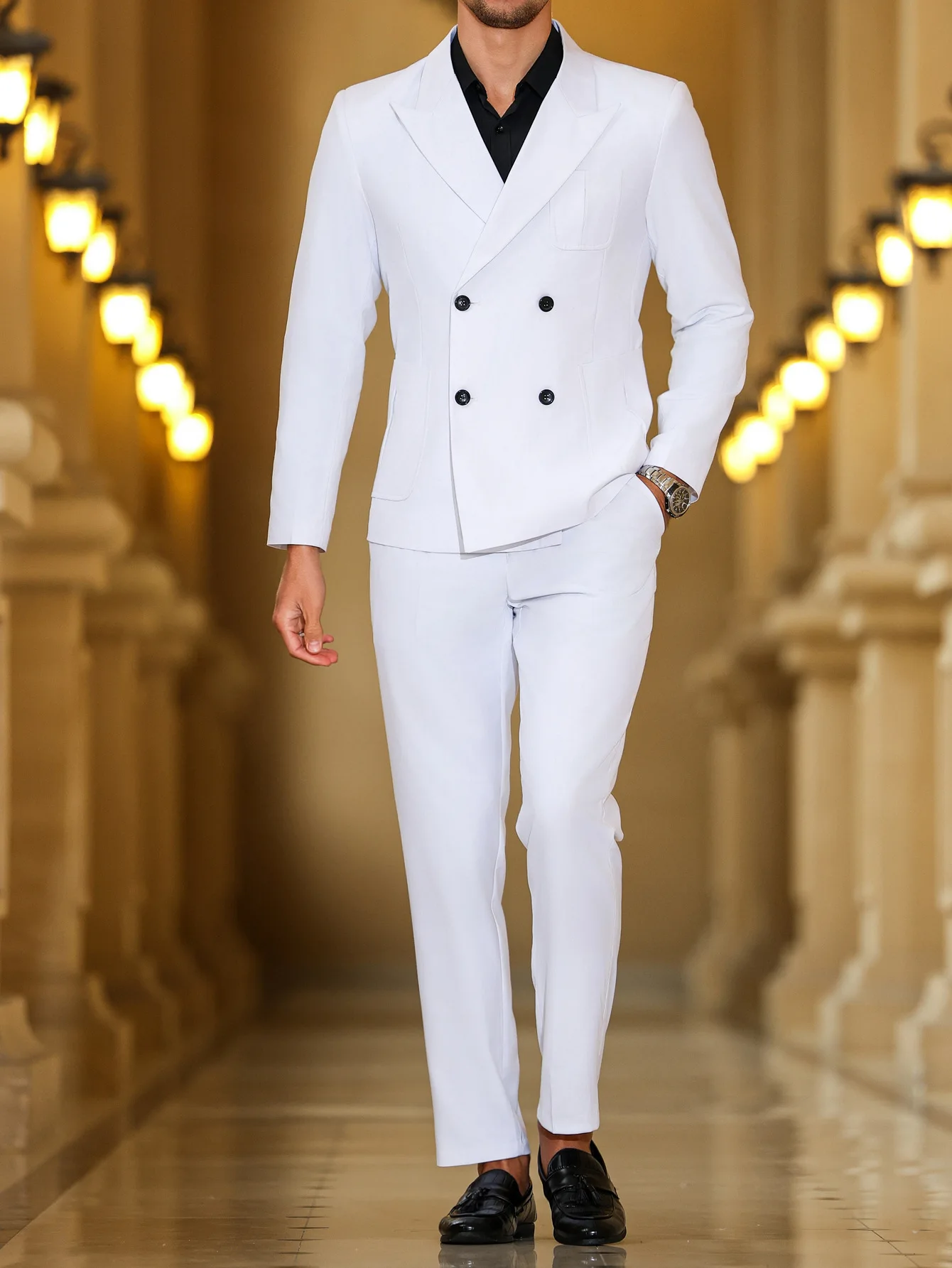 Fashion men's wedding dress Groom solid color formal suit jacket + Pants 2 suits men's solid color business suit Euro size 2XL
Fashion men's wedding dress Groom solid color formal suit jacket + Pants 2 suits men's solid color business suit Euro size 2XL