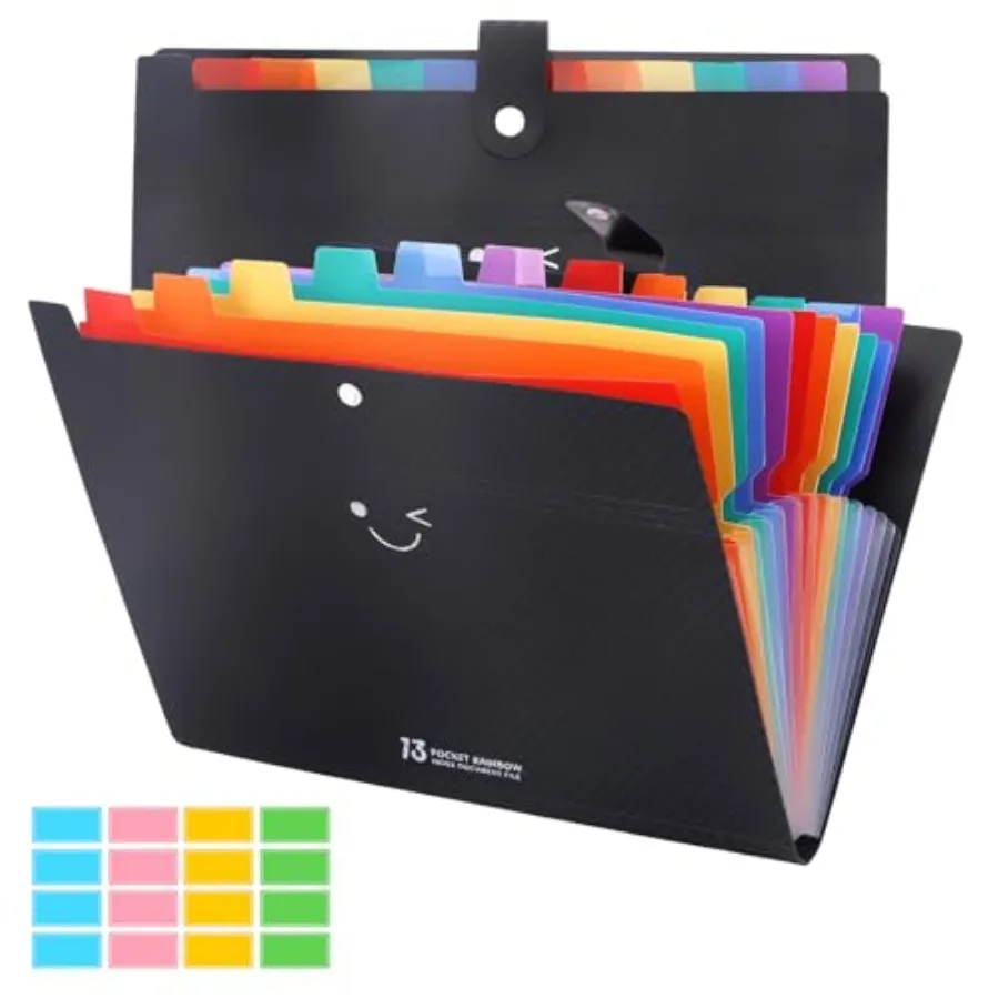 2PCS Expanding File Folder with 13 Pockets, Accordion A4 File Organizer with 160PCS Labels, Plastic Portable Receipt Paper Bill
2PCS Expanding File Folder with 13 Pockets, Accordion A4 File Organizer with 160PCS Labels, Plastic Portable Receipt Paper Bill