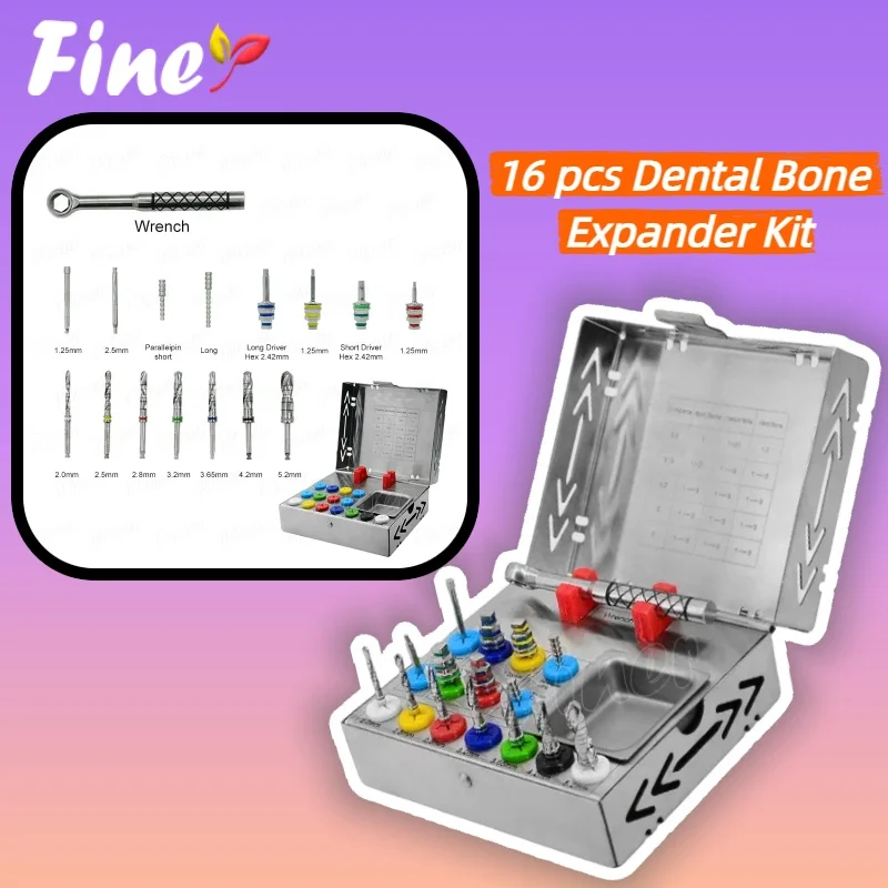 Finer Dental Bone Expander Kit Hex Long Driver Short Driver Surgical Dental Implant Drill Torque Wrench Dental Implant Kit 16pcs
Finer Dental Bone Expander Kit Hex Long Driver Short Driver Surgical Dental Implant Drill Torque Wrench Dental Implant Kit 16pcs