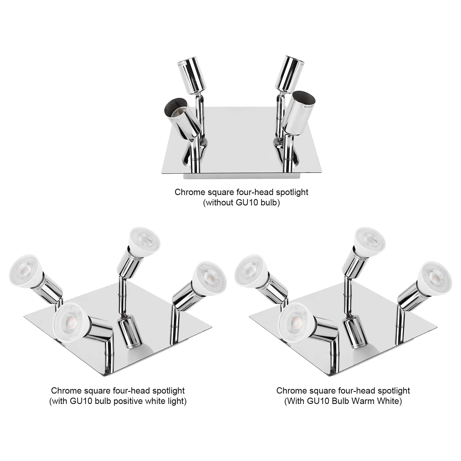 4 Way Square Spot Light LED Ceiling Light Adjustable Angle Chandelier Lamps Rotatable Ceiling Light for Kitchen Living Room
4 Way Square Spot Light LED Ceiling Light Adjustable Angle Chandelier Lamps Rotatable Ceiling Light for Kitchen Living Room