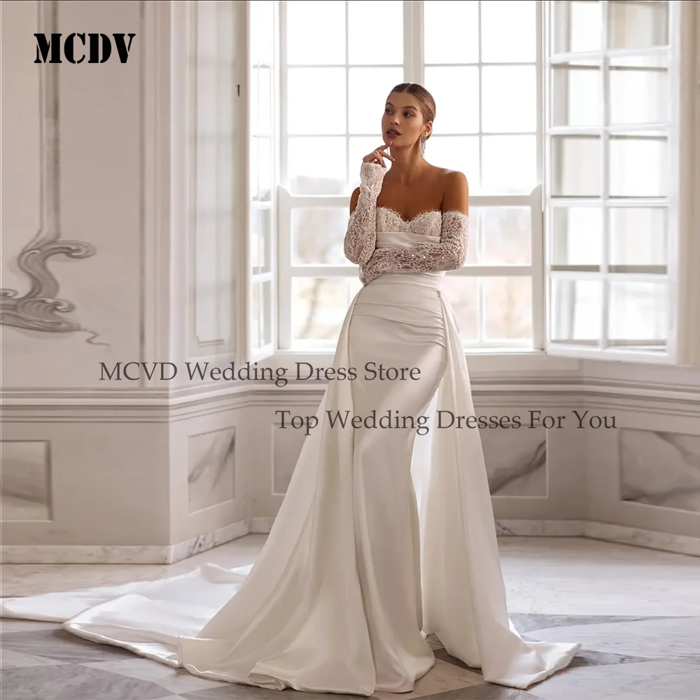 MCDV 2 In 1 Wedding Dresses 2026 Sweetheart Mermaid Applique Full Sleeve Bride Gowns vestido de novia desmontables Customized
MCDV 2 In 1 Wedding Dresses 2026 Sweetheart Mermaid Applique Full Sleeve Bride Gowns vestido de novia desmontables Customized