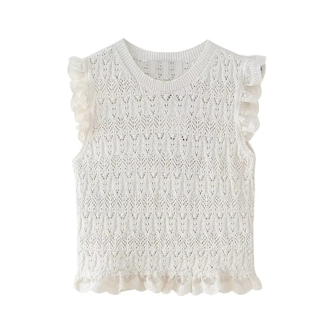 Women's clothing 2025 summer new women's clothing short hollow sleeveless temperament romantic girl-style knitted sweater
Women's clothing 2025 summer new women's clothing short hollow sleeveless temperament romantic girl-style knitted sweater