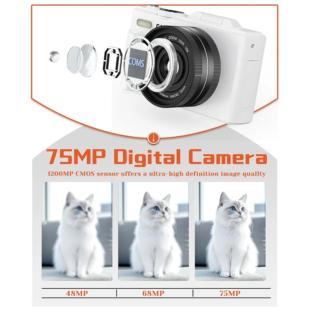 A42T-5K Digital Camera Compact Photography Camera 180° Flip Screen Wifi Autofocus Vlog Camera For Beginner, Teens
A42T-5K Digital Camera Compact Photography Camera 180° Flip Screen Wifi Autofocus Vlog Camera For Beginner, Teens