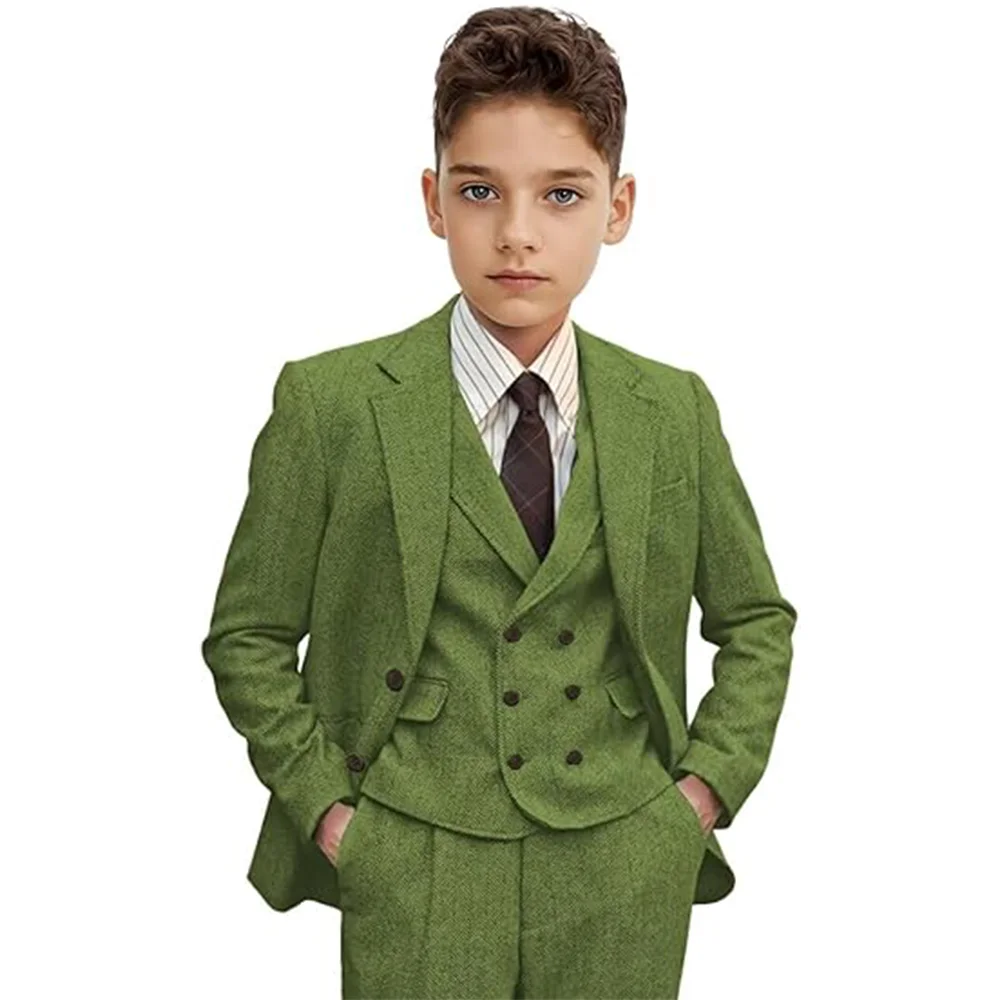 Boys Suit 3 Piece Herringbone Tweed Suits for Kids Slim Fit Formal Wedding Party Tuxedo Jacket Vest Pants Set
Boys Suit 3 Piece Herringbone Tweed Suits for Kids Slim Fit Formal Wedding Party Tuxedo Jacket Vest Pants Set