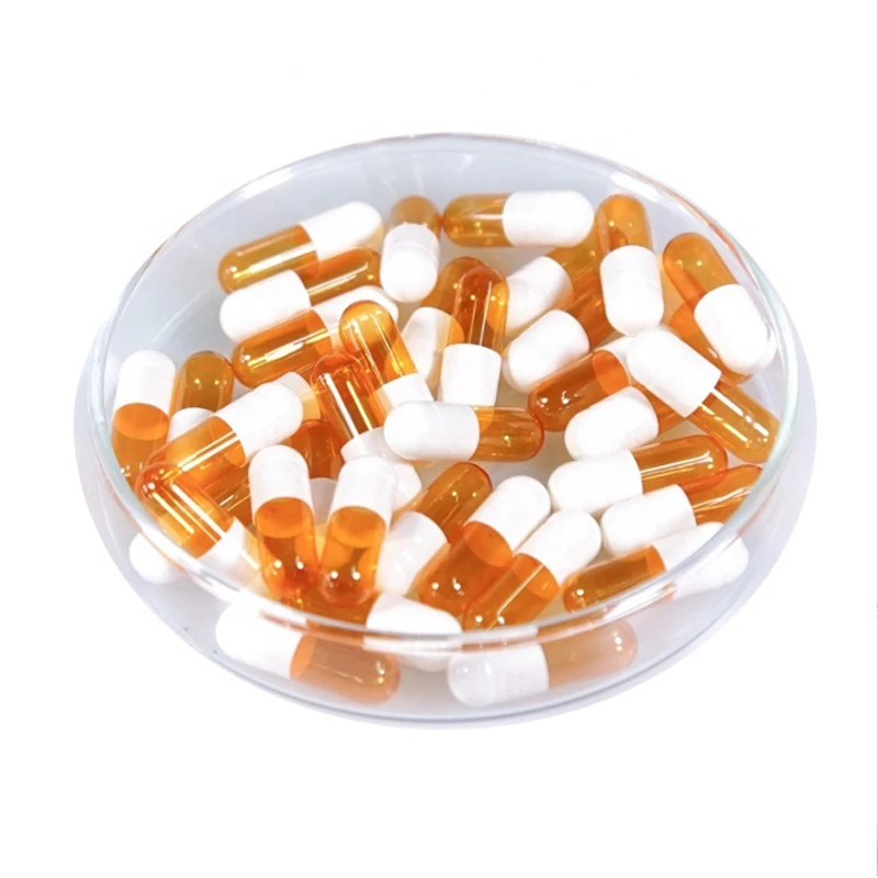 10,000pcs Size 0# White/Orange Transparent Color Gelatin Capsule, Empty Capsule--Top & Bottom Separated/Joined
10,000pcs Size 0# White/Orange Transparent Color Gelatin Capsule, Empty Capsule--Top & Bottom Separated/Joined