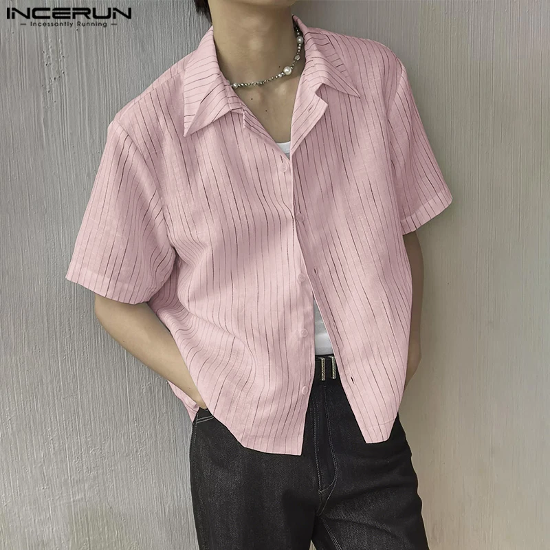 INCERUN Summer Men Stripe Shirts Fashion Short Sleeve Tops Lapel Men Shirt Casual Men's Clothing Streetwear Oversize S-5XL
INCERUN Summer Men Stripe Shirts Fashion Short Sleeve Tops Lapel Men Shirt Casual Men's Clothing Streetwear Oversize S-5XL