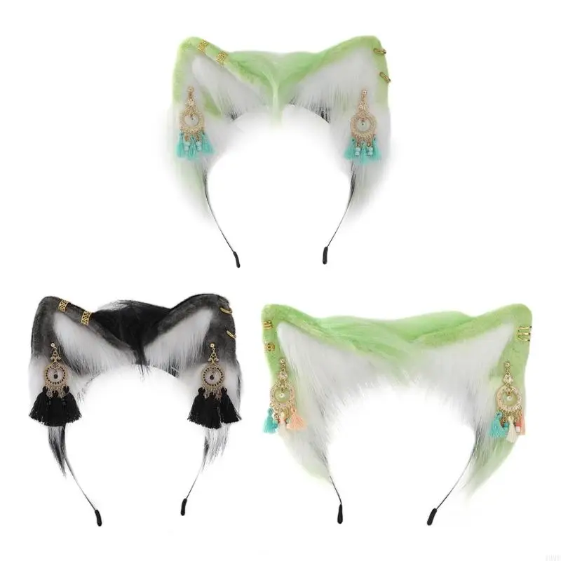 49MF Plush Ear Headband with Ethnic Earring Plush Headband for Movie Enthusiasts Adult Live Broadcast Headpiece
49MF Plush Ear Headband with Ethnic Earring Plush Headband for Movie Enthusiasts Adult Live Broadcast Headpiece